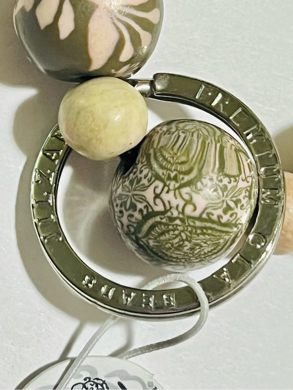 J. Crew Key-Shaped Wrist Keychain Tag in White & Silver